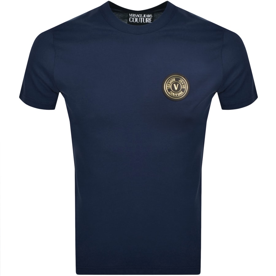 VERSACE JEANS COUTURE ネイビー Tシャツ XS Versace Jeans Couture Patch T Shirt Blue | Mainline Menswear x